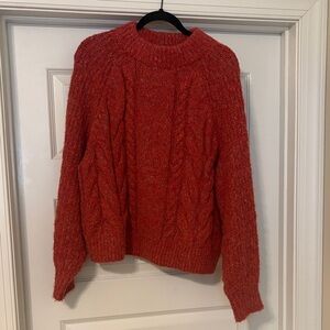 Universal Thread Vibrant Red Cable Knit Sweater